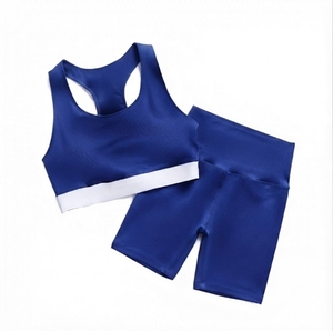 Conjunto Deportivo para Mujer, Top Deportivo de Espalda Cruzada de Color Sólido, Shorts de Cintura Alta para Yoga y Fitness, Soporte Medio, Transpirable y de Secado Rápido - Product Image 6