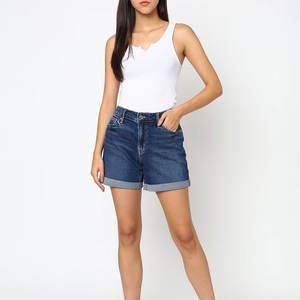 Shorts en jean pour femme à taille haute, déchirés, avec poches boutonnées, très demandés - Product Image 5