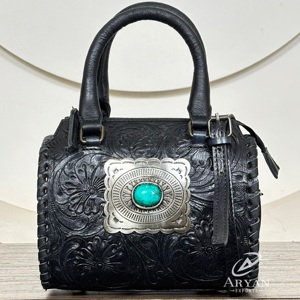 Sac de voyage de luxe 2026 en cuir véritable fait main, durable, style sport, avec clous turquoise, idéal pour le week-end - Product Image 5