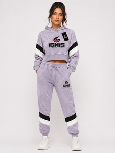 Ensemble survêtement femme délavé à l'acide, sweat à capuche et pantalon de jogging surdimensionnés, en tissu mélange de coton doux, idéal pour le streetwear décontracté et les voyages - Product Image 4