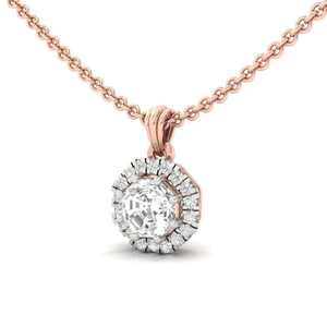 Octagon <b>Cut</b> Natural Diamond Pendant <b>For</b> Unisex Wear With D Color Round <b>Cut</b> <b>Stones</b> In Gold Plated Finish Trendy Custom Jewelry - Product Image 2