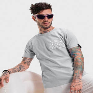 Camiseta de Algodón Blanca de Manga Corta Unisex para Hombre, Diseño Holgado con Hombros Caídos, Impresión Personalizada de Calidad - Product Image 1