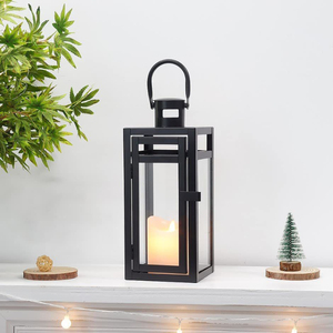 Farol Colgante de Metal y Vidrio con Diseño Admirable, Acabado Dorado, para Decoración del Hogar, Iluminación para el Festival de Ramadán - Product Image 3