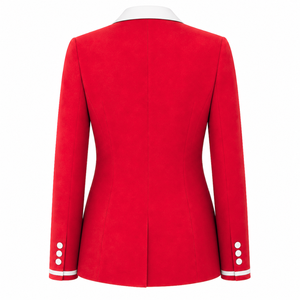 Delta Sigma personnalisé |   Blazer de la sororité Theta avec logo brodé rouge et blanc, doublure en polyester avec logo imprimé répété pour femme - Product Image 3