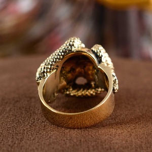 Antique Design <b>Skull</b> <b>Ring</b> Gothic Brass <b>Ring</b> For Men Antique Brass Finish Gothic Snake Design Punk Animal <b>Ring</b> Wholesale/OEM/ODM - Product Image 5