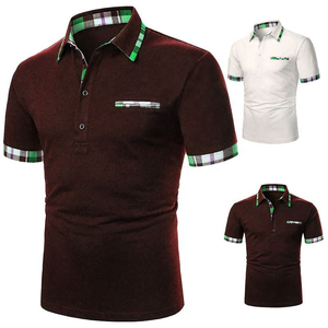 Camiseta de Manga Corta para Hombre, con Cuello en Contraste, Bolsillo en el Pecho, Cierre de Botones, Estilo Casual para Golf, Logotipo Frontal, Antiarrugas, 100% Algodón - Product Image 5