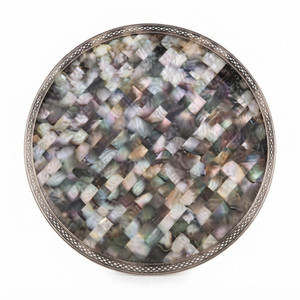 Plateau rectangulaire personnalisé en nacre, mosaïque de coquillages incrustés, plateau de service décoratif pour table basse, salon, décoration intérieure - Product Image 6