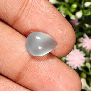 Aigue-marine naturelle cabochon en forme de poire, pierre précieuse bleu-vert pour bijoux - Product Image 3
