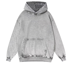 Sweat à capuche tendance en coton 100% teint et lavé, poids lourd 420 g/m², coupe ample pour homme, idéal pour l'hiver, service OEM - Product Image 3