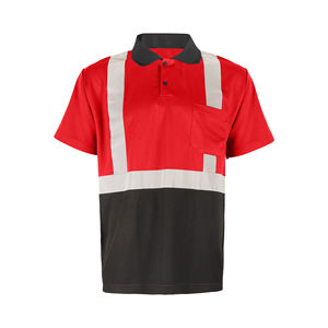 Camiseta Polo de Seguridad de Manga Corta, Transpirable, Reflectante de Alta Visibilidad, 100% Algodón, Parte Inferior Negra, Verde, Ropa de Trabajo - Product Image 5