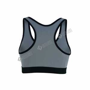 ชุดเซ็ตเสื้อชั้นในกีฬาแบบ Racerback และกางเกงเลกกิ้งสำหรับผู้หญิง โลโก้ด้านหน้า สีเทา ผ้าตาข่ายระบายอากาศ ชุดออกกำลังกาย รองรับสูง ไร้ตะเข็บ ผลิตจากผ้าสแปนเด็กซ์และโพลีเอสเตอร์ - Product Image 6