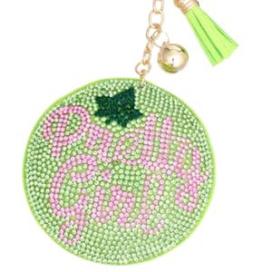Porte-clés rembourré vert pour femme, joli accessoire de mode pour sac, porte-clés en peluche douce, cadeau décoratif - Product Image 6