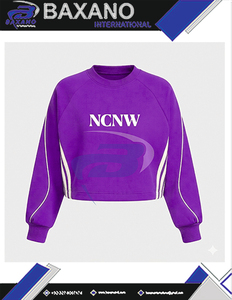 Sweat-shirt pour femmes de la sororité NCNW, violet et blanc, pull court en coton, col rond, pull tricoté brodé, vêtements universitaires NCNW - Product Image 4