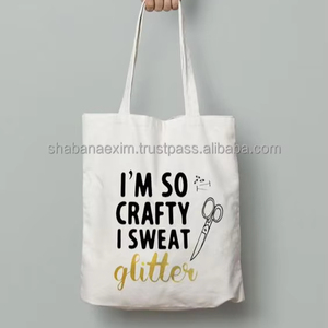 Bolsa de lona grande de algodón estampada en oferta, bolso de mano de verano para mujer, bolsa de almacenamiento de ropa de lona de algodón de la India - Product Image 1