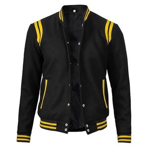 Veste de baseball en laine et cuir pour homme, style streetwear, avec logo personnalisé, pour l'hiver - Product Image 4