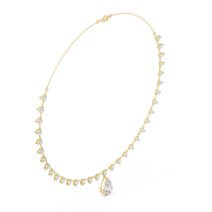 Impresionante Collar con Diamante Cultivado en Laboratorio en Forma de Pera, Joyería Delicada en Oro Amarillo, Pieza Atemporal para Hitos Románticos - Product Image 2