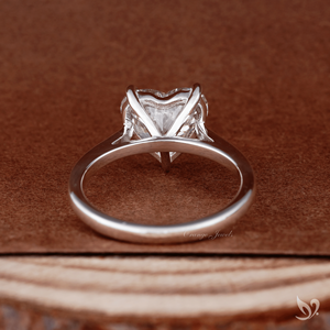 Bague de fiançailles et de mariage solitaire en diamant de laboratoire de luxe en forme de cœur, 3 carats, or blanc 10 carats, haute qualité - Product Image 2