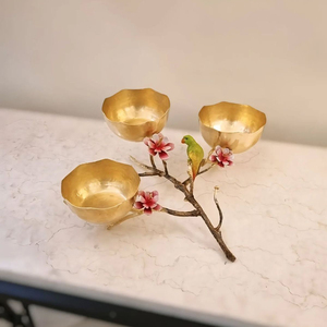 Round Metal Bowl Unique Shiny Finish Centerpiece for Serving <b>Chocolate</b> Fruits <b>Weddings</b> Stylish Table - Product Image 2