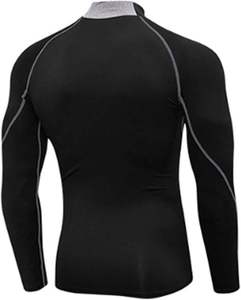 <b>Men's</b> Full Sleeve <b>Compression</b> <b>Shirt</b> Black Spandex Polyester Quick Dry Breathable 140g Sport Top Rash Guard - Product Image 2