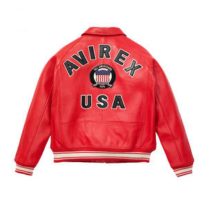 OEM Manufacturer Custom Front Leather High Quality Canvas Men's Avirex <b>Winter</b> <b>Jackets</b> OEM Service Stand Collar <b>Waterproof</b> Breath - Product Image 6