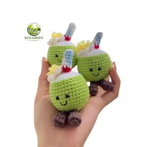 Premium Amigurumi Crochet <b>Green</b> Drink character <b>Candle</b> Toy Eco-friendly Handmade Yarn Plush for Kid's Room Decor & Baby Shower - Product Image 5
