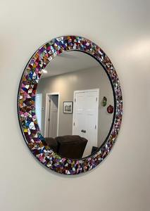 Décorations d'intérieur, miroir mural en mosaïque pour salon, miroir mural en résine en forme de soleil rond, best-seller à prix bas, en vente - Product Image 5