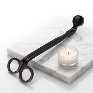 Ciseaux coupe-mèches Forgeline en acier inoxydable argent/noir, accessoires pour bougies de qualité industrielle et DIY, garantie 1 an - Product Image 3