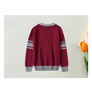<b>Men's</b> Knitted School <b>Cardigan</b> Solid Color Long Sleeve Autumn Wear Regular Fit Acrylic Material Button Closure V-Neck Sweater - Product Image 3