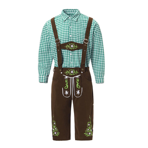 Pantalones Cortos de Cuero Lederhosen Bávaros para Hombre, Transpirables, Bordados, Traje Tradicional Alemán para el Festival Oktoberfest, Cerveza - Product Image 4