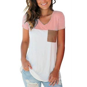 Camisetas formales para mujer, ropa informal para exteriores, camisa con bolsillo frontal de algodón de alta calidad, camisetas de Fitness de secado rápido - Product Image 1