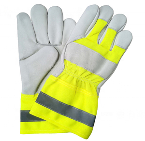 Gants de travail extérieurs réfléchissants confortables, style tendance, en peau de chèvre/mouton pour la protection des mains et des bras - Product Image 3