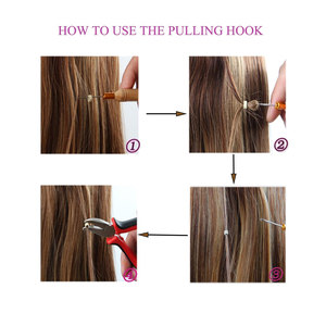 Kit d'outils pour extensions de cheveux, 3 pièces, ensemble d'outils professionnels pour micro-anneaux avec pinces de retrait, crochet de tirage, micro-anneaux en silicone - Product Image 3