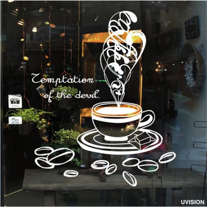 Autocollant de fenêtre transparent imprimé UV personnalisé, décalcomanie en verre ultra-clair pour la décoration des vitrines de cafés, restaurants et boulangeries - Product Image 6