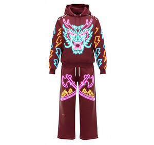 Sudadera con Capucha Neon Futurista para Hombre, Diseño Cibernético y Estampados de Circuitos Electrónicos, Prenda de Alta Definición Estilo Techwear - Product Image 6