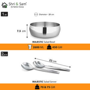 Ensemble de 3 bols à salade en acier inoxydable Majestic - Product Image 4