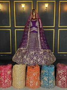 Tela de encaje bordada con lentejuelas y cuentas, malla textil para vestidos indios y pakistaníes, lehenga de boda, velo - Product Image 4