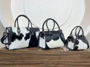 New Personalized Handmade Hair On Cowhide <b>Leather</b> Duffle <b>Bags</b> Vintage Overnight Genuine <b>Leather</b> <b>Weekender</b> <b>Bag</b> for <b>Men</b> and Women - Product Image 5