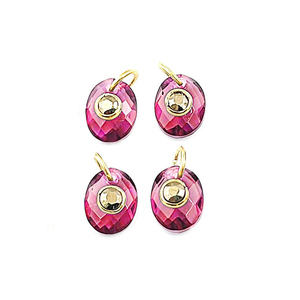 Abalorios de Cuarzo Rosa Ovalados de 10x8mm con Doble Piedra, Anillo de Salto de Plata Esterlina Bañada en Oro, Abalorio de Cuarzo Rosa, Abalorios Curativos - Product Image 4