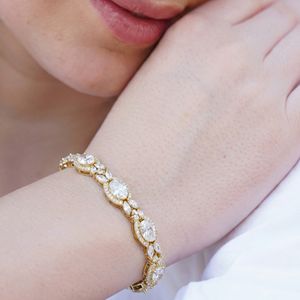 Pulsera de Cadena con Diamantes Cultivados en Laboratorio, Diseño Clásico con Brillo Radiante, Oro de Alta Calidad, Regalo de Boda o Fiesta - Product Image 3
