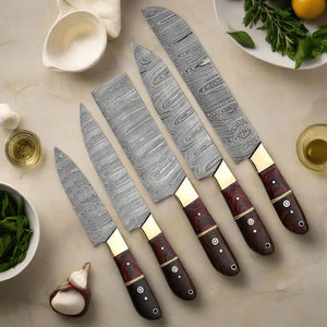 Professional Damascus Steel <b>Kitchen</b> <b>Knife</b> Set Multi Piece Chef <b>Knives</b> With Durable Blade For Chopping Slicing Dicing - Product Image 3
