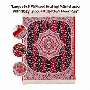 Alfombra Grande de Lana Estampada de 6x9 Pies para Hogar, Hotel, Pasillo, Alfombra Lavable de Color Marrón para Piso, Alfombra de 6x9 - Product Image 3
