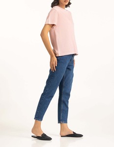 Fabricante de Pakistán, Venta al por Mayor, Último Diseño, Camiseta Informal de Algodón Rosa Claro, Moda Gen Z, Ropa Urbana Minimalista - Product Image 4