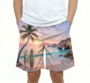 Short de bain pour homme en maille respirante légère à séchage rapide imprimé par sublimation 100% polyester, sexy, pour la plage et la natation - Product Image 6