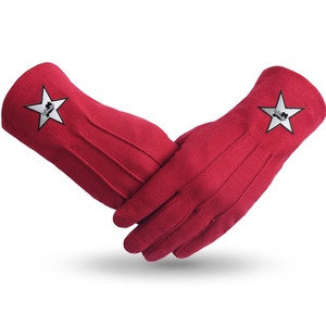 Guantes Masónicos Bordados a Mano con Logotipo Personalizado, Material 100% Algodón Blanco, para Uso Comercial - Product Image 1