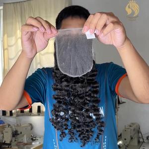 CDYHAIRVN Cierre de Encaje 2x4 2x6 4x4 5x5 6x6 Personalizable Raw Vietnamita No Remy Máquina de Cabello Humano Doble Trama Cutícula Frontal - Product Image 3