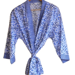 ชุดแฟชั่นที่กำหนดเองพิมพ์แขนยาวโบฮีเมียนลำลองผู้หญิงแจ็คเก็ตกับเข็มขัด - Product Image 2