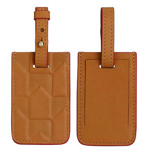 High Quality Wholesale Genuine PU Leather Luggage Tag Custom Leather Suitcase Bag Tags <b>Name</b> Card Travel Accessories <b>Label</b> - Product Image 1