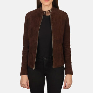 Women Geniune <b>Suede</b> Laether brown Leather Real Sheep Skin Leather Motorcycle <b>Jacket</b> For Women Custom Women Black Leather <b>Jacket</b> - Product Image 1