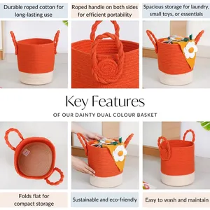 Multipurpose 100% Cotton Eco-Friendly Modern <b>Rectangle</b> <b>Storage</b> <b>Basket</b> Drink/Food Organization Multifunction Home Use Haryana - Product Image 3