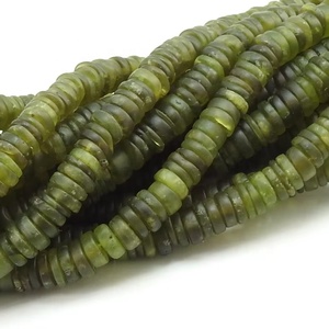 Vessonite 6mm vert lisse mat poli pneu perle perles de pierre uniques pour la fabrication de bijoux - Product Image 1